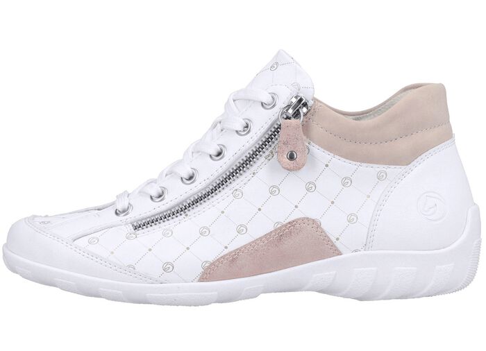 Remonte veterlaarsje van bedrukt en glanzend metallic synthetisch materiaal 