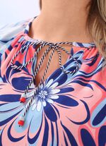 Overhemd met all-over patroon en V-split 