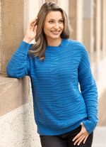 Trui met gemengde textuur AZUURBLAUW