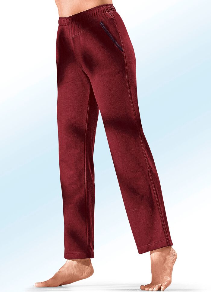 Broek met decoratieve band geborduurd met glanzend draad BORDEAUX