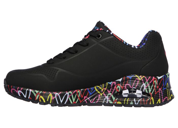 SKECHERS, trendy damessneakers, met zichtbaar luchtkussen ZWART