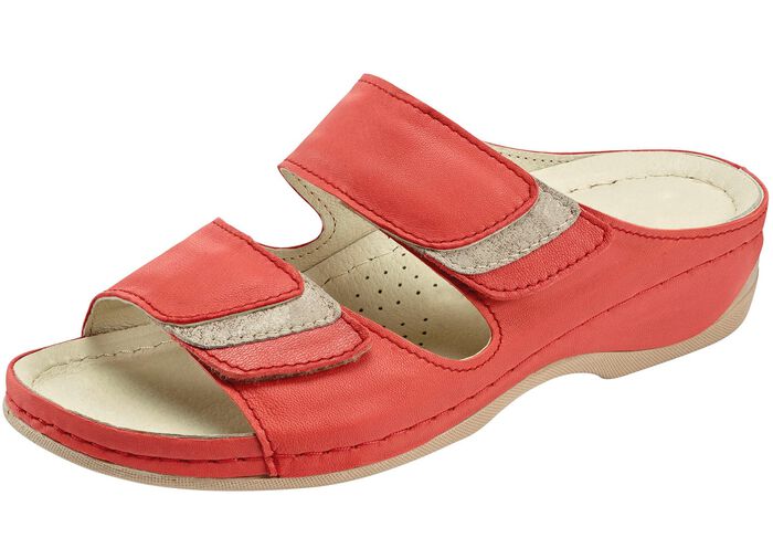 ELENA EDEN muiltjes met contrasterende inzetstukken LICHTROOD