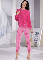 Pyjama van stretchbadstof met knoopsluiting 