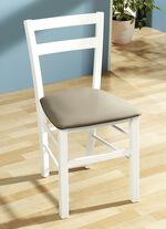 Eetkamerstoelen, set van 2, gemaakt van massief beukenhout WIT-GRIJS