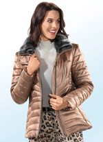 Korte jas in 2 kleuren, licht getailleerd model 