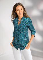 Overhemdblouse met V-hals 