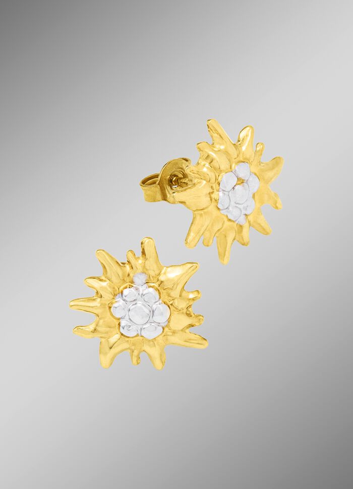 Edelweiss oorknopjes in tweekleurig 