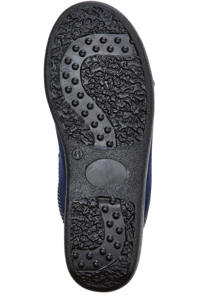 Tweepack klassieke herenpantoffels, breedte H, met elastische band BLAUW-ZWART