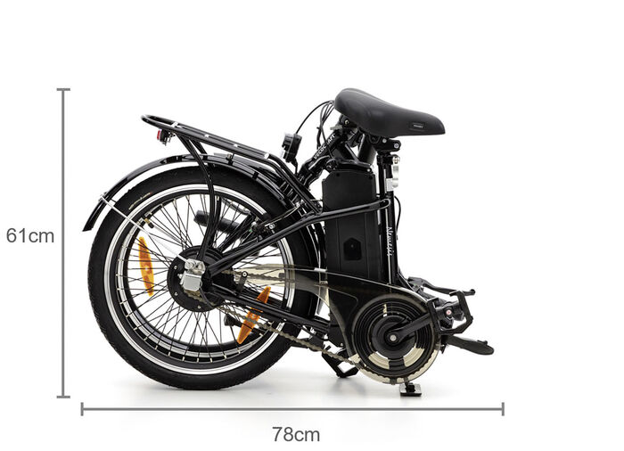 Verocraft opvouwbare e-bike met stalen opvouwbaar frame SCHWARZ