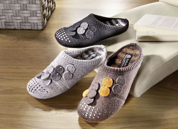 Pantoffels van wolvilt 