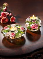 Theelichthouder van mondgeblazen glas 