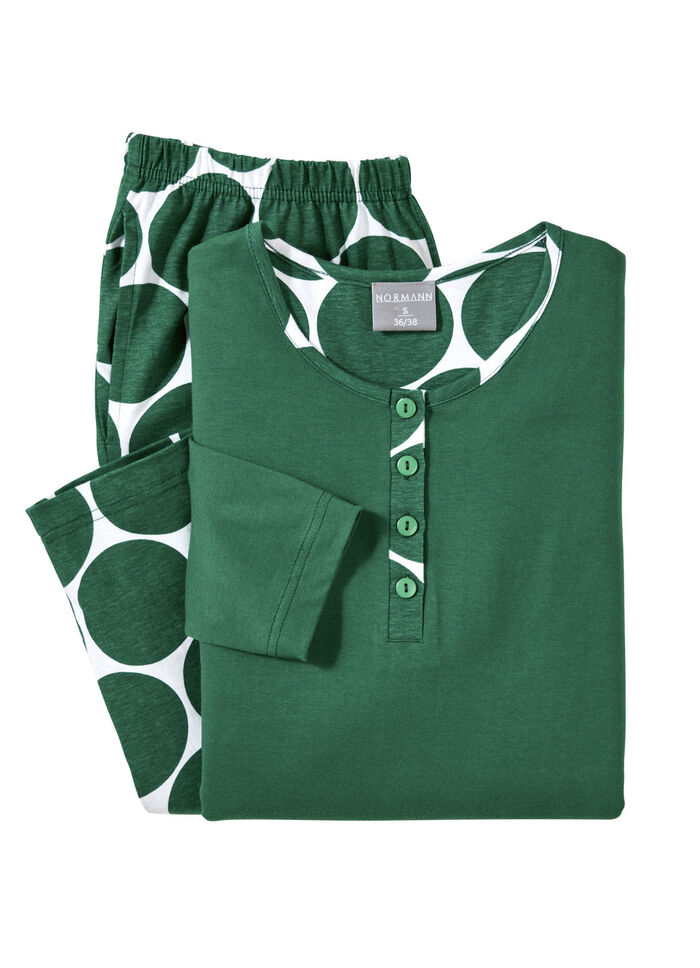 Tweepak pyjama's met knoopsluiting, lange broek en zakken 