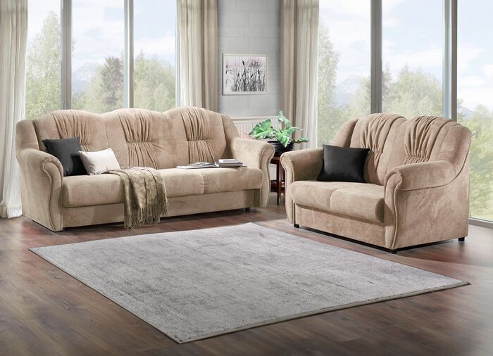 Gestoffeerd meubel met een veerkern die overal in de kamer geplaatst kan worden BEIGE