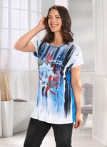Lang shirt met schitterende inkjetprint in 2 kleuren 