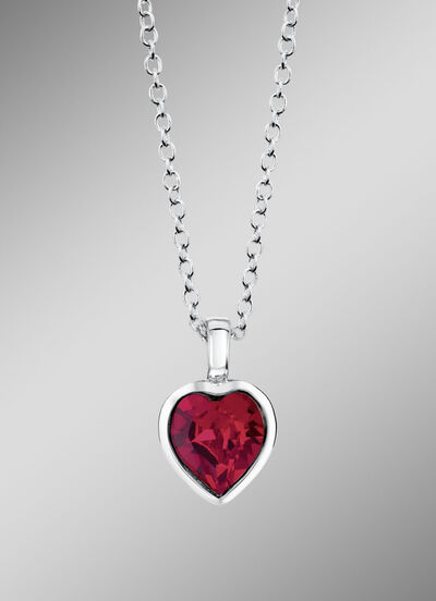 Hartvormige hanger met Swarovski® kristal en ketting 