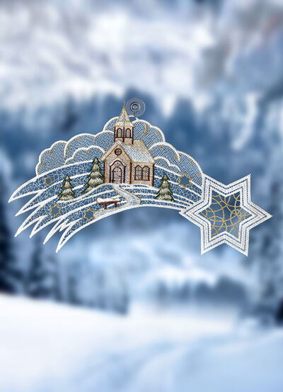 Raamafbeelding gemaakt van echt Plauen-kant 