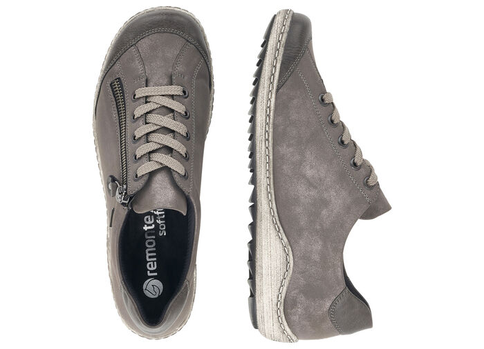 Remonte, comfortabele damessneakers, breedte G, met uitneembaar voetbed GRIJS