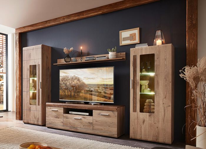 Woonwand met ledverlichting 