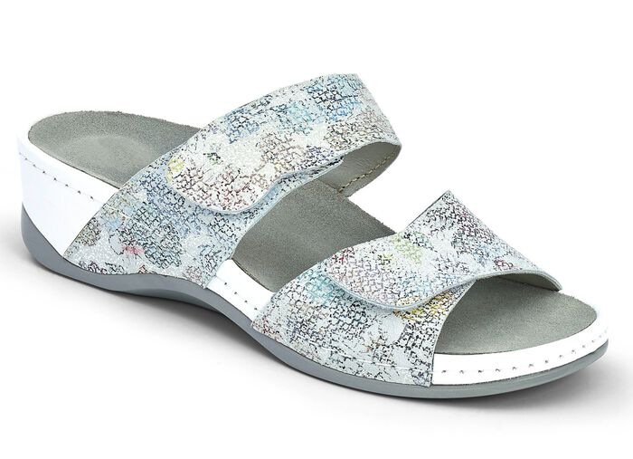 Mubb muiltjes met bloemenprint ZILVERGRIJS-MEERKLEURIG