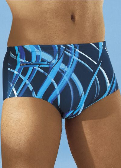 Zwembroek met hoge slipvorm en zakje met ritssluiting 