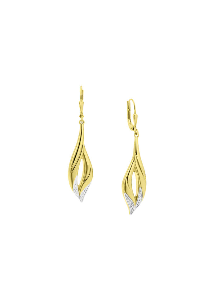 Beweegbare, glanzende oorbellen in tweekleurig 