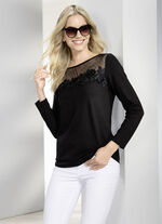 Shirt-tuniek met mesh-inzetstuk 