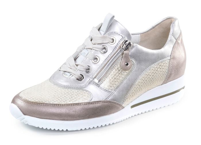 Waldl&auml;ufer sneakers van een fijne leermix SEKT-BRONS-PLATINA