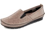 Gemini mocassinpantoffels met decoratief reli&euml;f TAUPE