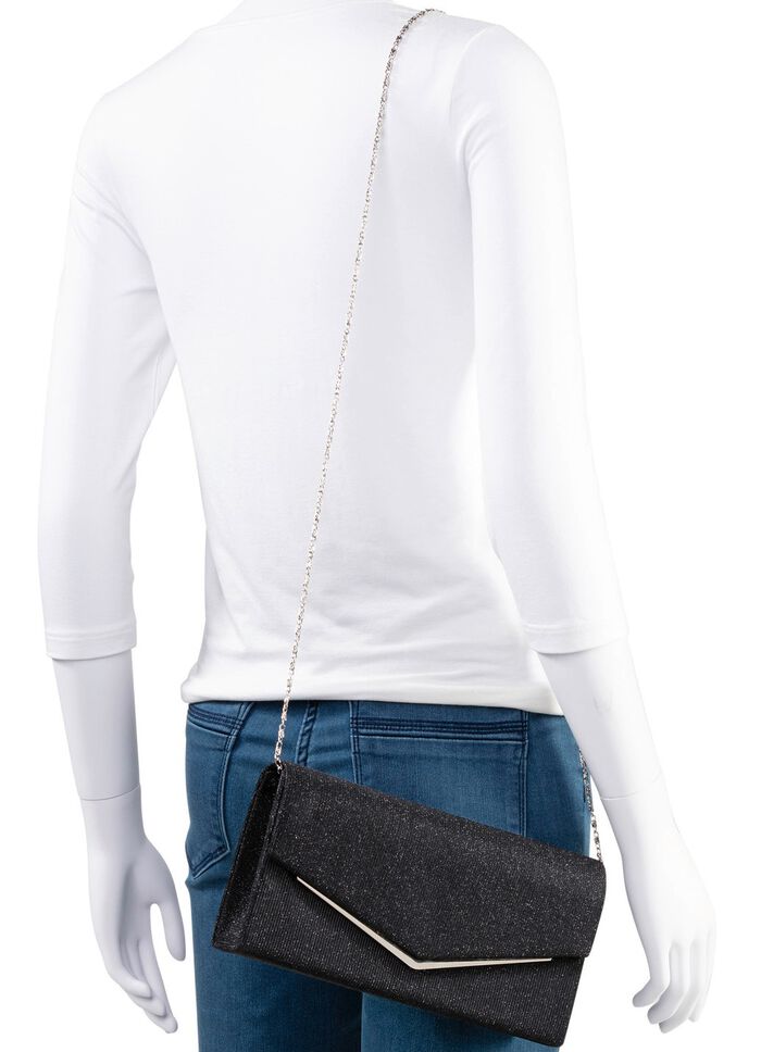 Avondtasje met afneembare ketting ZWART