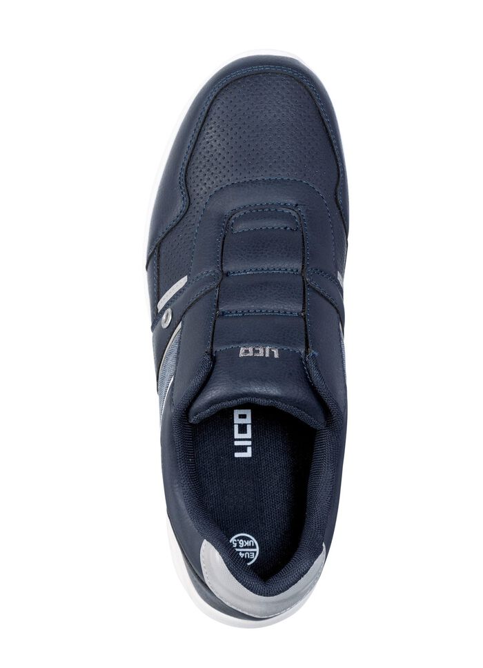 Slippers van synthetisch materiaal met inzetstukken van textiel MARINEBLAUW