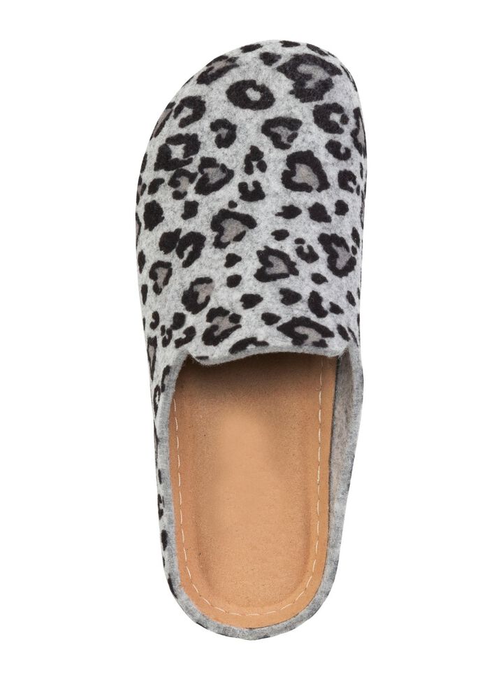 Laurina pantoffels van bedrukt vilt 