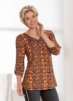 Shirt met V-hals met decoratieve lintafwerking 