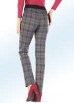 Broek met hip ruitdessin ANTRACIET-ROOD