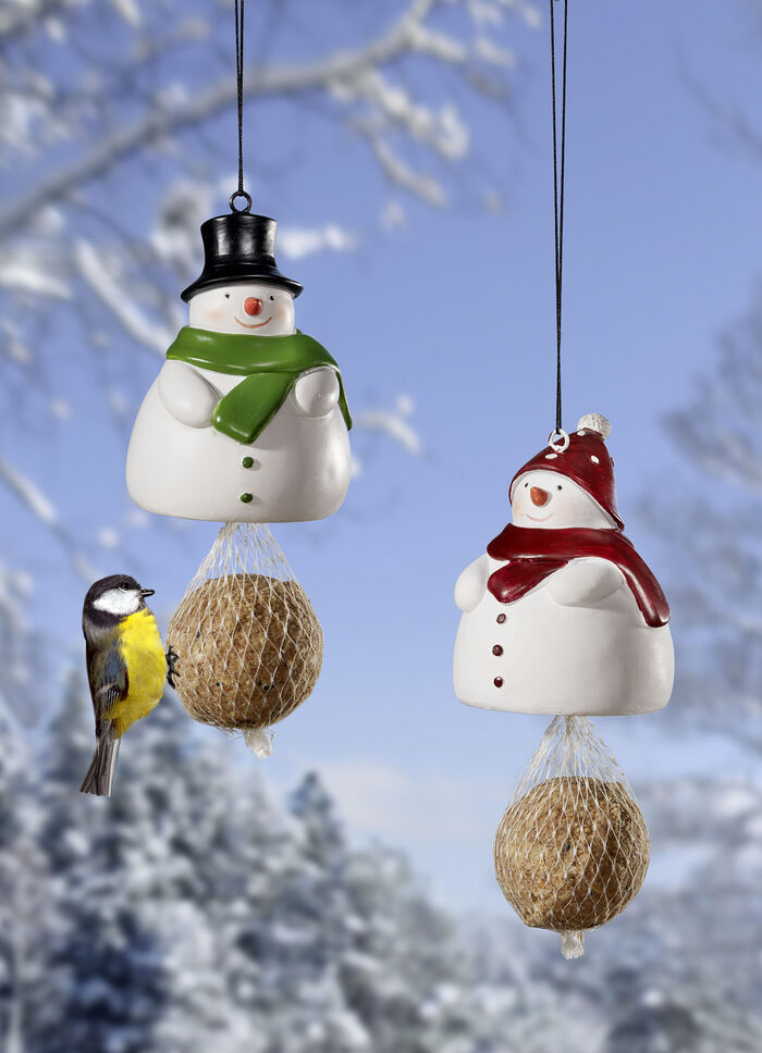 Vetbollenhouder "Sneeuwpop", groene sjaal WEISS-GRÜN-SCHWARZ