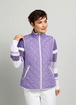 Gewatteerd vest met contrasterende biezen 