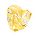 Damesring in bicolor met structuur 