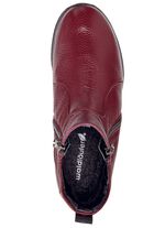 Waldl&auml;ufer, comfortabele dames enkellaarsjes, breedte H, gemaakt van hertenleer BORDEAUXROOD