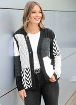 Cardigan in een mix van patronen 