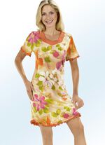 Nachthemd met korte mouwen en V-hals 