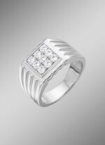 Opvallende herenring met synthetische zirkonia 