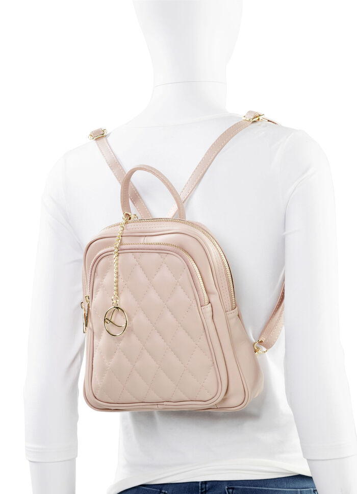 Laurina kalfsleren rugzak met trendy design POEDERROZE