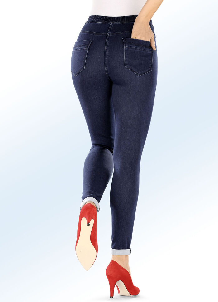 Superzachte jegging jeans DONKERBLAUW