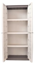 Praktische tuinkasten met stalen scharnieren 