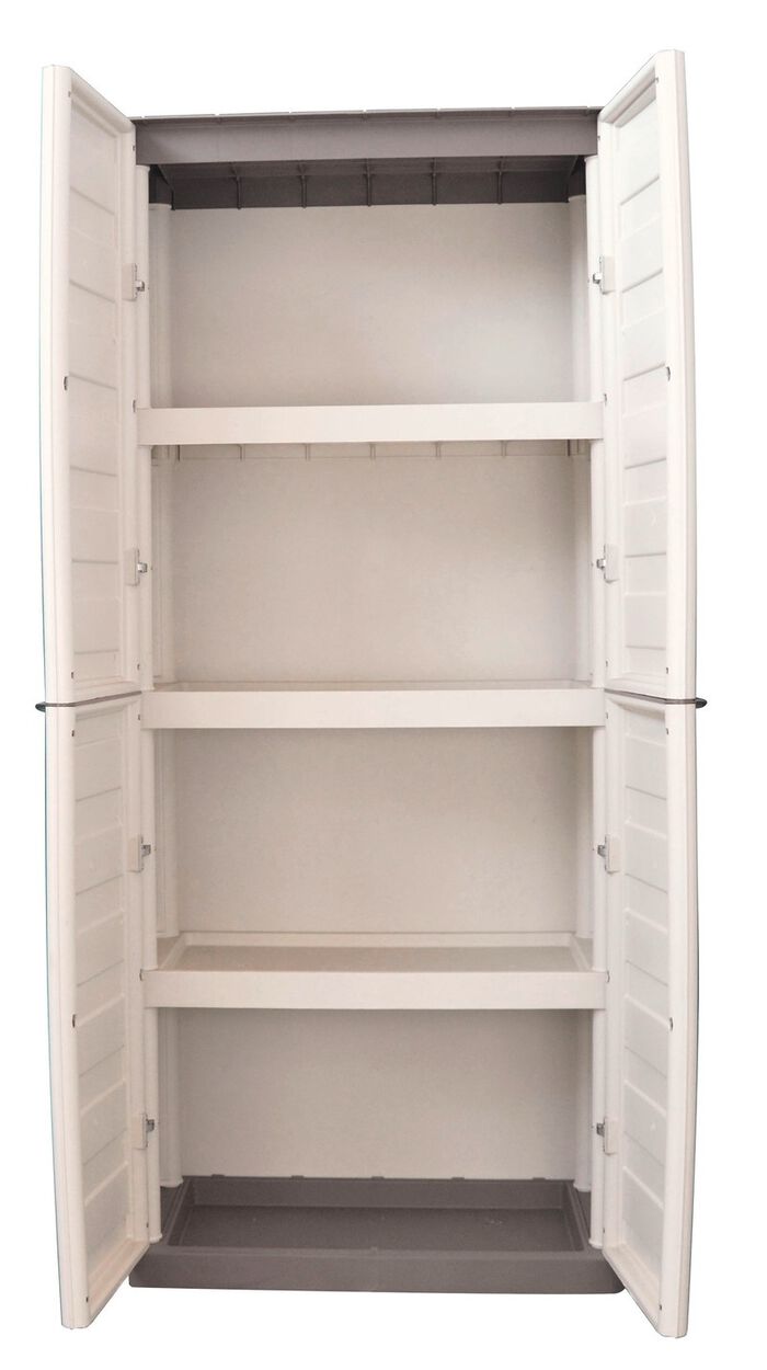 Praktische tuinkasten met stalen scharnieren 