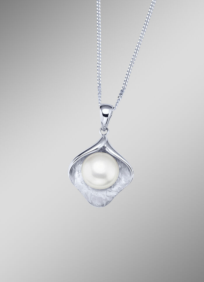 Kettinghanger met zoetwaterparels, met pantserketting 