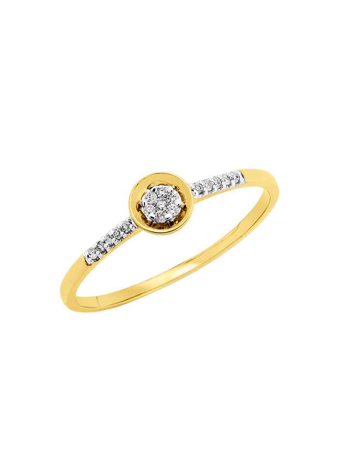 Fijne damesring met diamanten 
