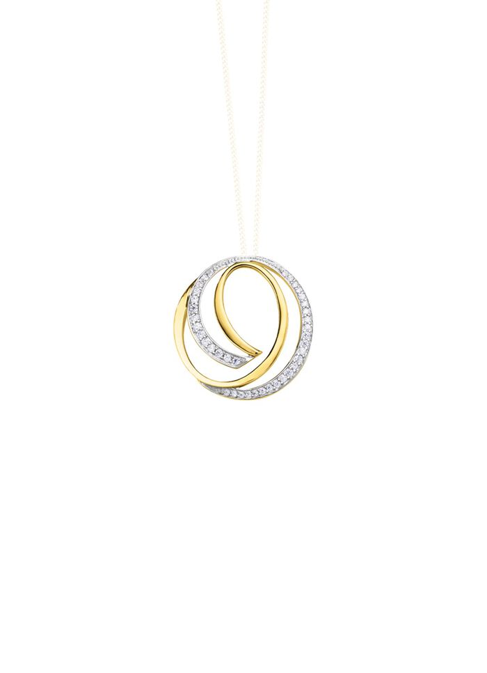 Hanger in tweekleurig met zirkonia 