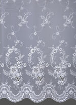 Jaloezie met Plauen borduursel en universeel raillint WEISS