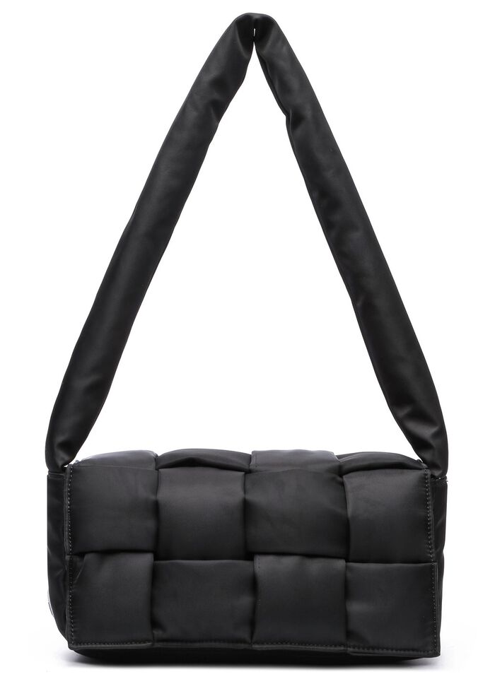 Collezione Alessandro tas gemaakt van delicaat glanzend textielmateriaal ZWART