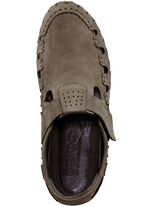 Gemini pantoffels van zacht rundnubuckleer TAUPE